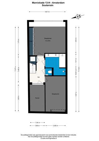 Floorplan - Marnixkade 13H, 1015 XM Amsterdam
